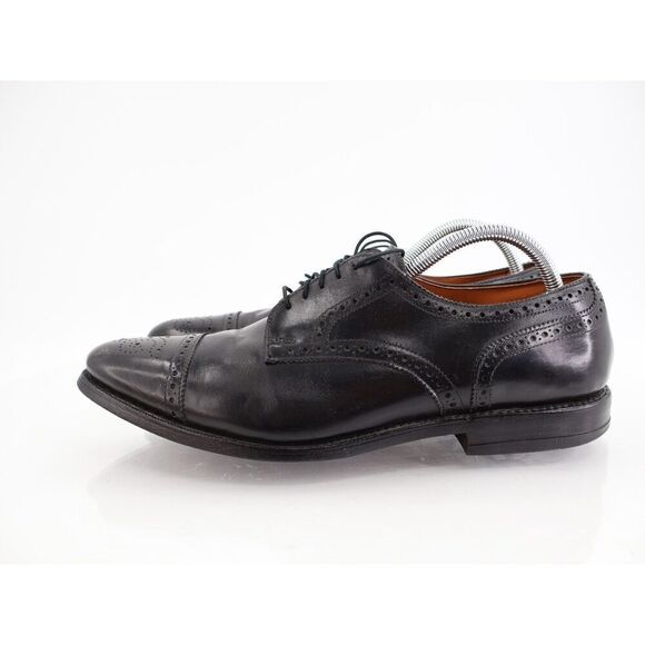 Allen Edmonds Men's Sanford Oxford Size 11 B Cap Toe Brogue Dress Shoe Black - Picture 4 of 12